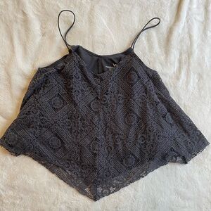 American Eagle Outfitters Black Lace Crop Top